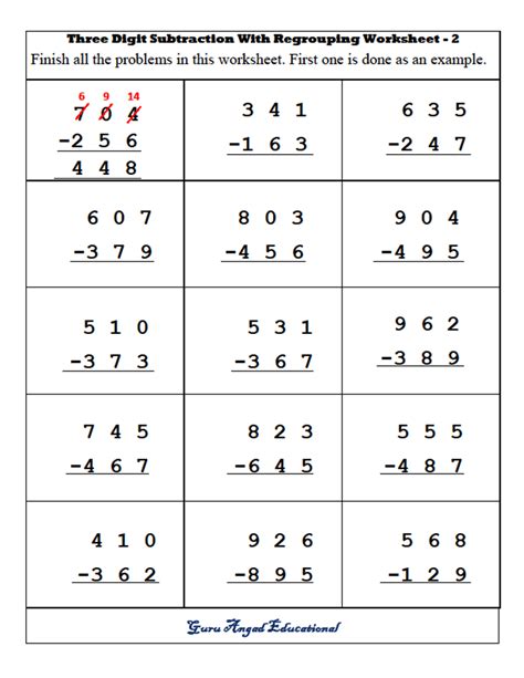 3 digit subtraction with regrouping|Subtracting 3.